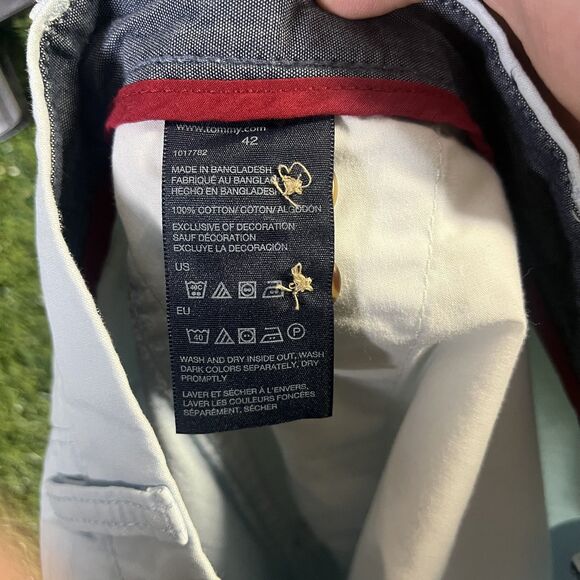 Tommy Hilfiger Shorts Mens 42 Light Blue Classic Chino Casual Summer Cotton - Picture 6 of 11